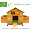 Pollaio Gabbia per Galline Impermeabile da Giardino in Legno 150x100x96.5 cm 