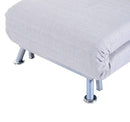 Poltrona Letto in Ferro e Cotone con Cuscino a Righe Grigio,75x70x75 cm 
