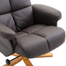 Poltrona Relax Reclinabile con Poggiapiedi in Similpelle Marrone 