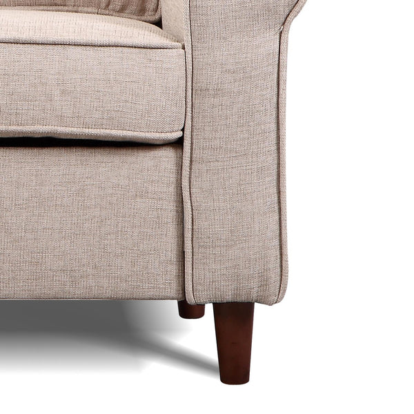 sconto Moderner Sessel mit abnehmbaren Kissen aus Leinenstoff und cremefarbenem Schwamm 95x84x92 cm