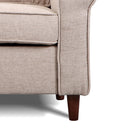 Poltrona Moderna con Cuscini Rimovibili in Tessuto di Lino e Spugna Crema 95x84x92 cm 