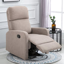 Poltrona Relax Reclinabile in Tessuto di Lino Grigio 