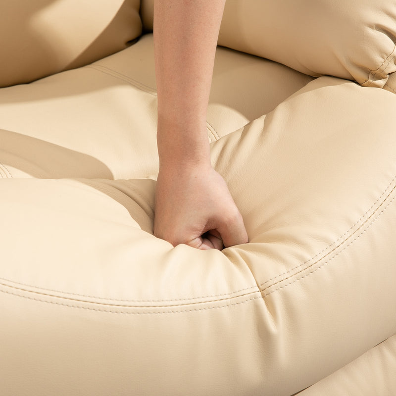 Poltrona Relax Dondolo Massaggiante e Riscaldante in Similpelle Beige 