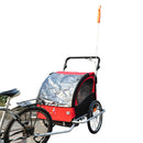 Carrello per Bici e Passeggino 2 in 1 Rosso e Nero 