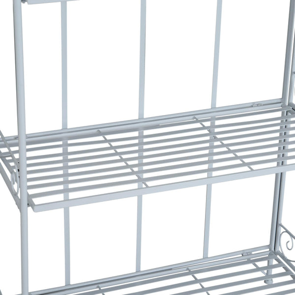 Vertikales Blumenregal mit 4 Regalen aus weiß lackiertem Eisen 71 x 33 x 164 cm acquista