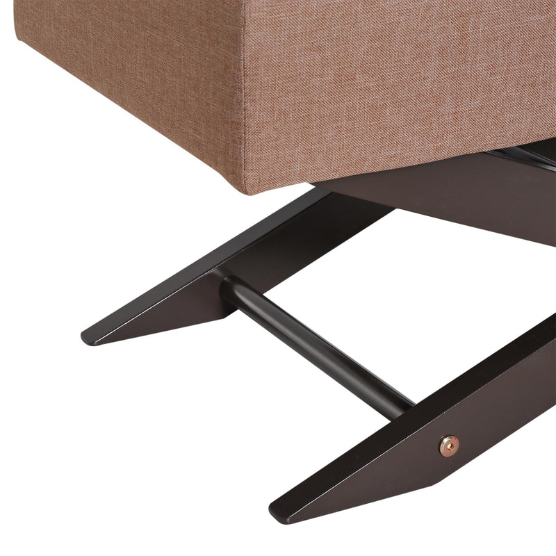 Cassapanca Pouf Contenitore Imbottito Marrone 80x40x42 cm 