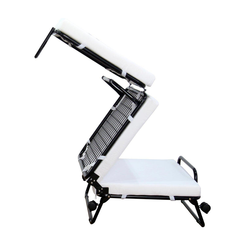 Brandina Pieghevole con Materasso per Ospiti Bianco e nero 75x65x37-48 cm 