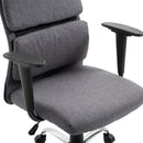 Poltrona da Ufficio Girevole Schienale Alto Regolabile in Tessuto Grigio 50x56.5x117-127 cm 