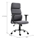 Poltrona da Ufficio Girevole Schienale Alto Regolabile in Tessuto Grigio 50x56.5x117-127 cm 