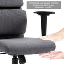 Poltrona da Ufficio Girevole Schienale Alto Regolabile in Tessuto Grigio 50x56.5x117-127 cm 