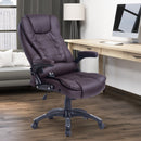 Sedia Poltrona Massaggiante da Ufficio 62x68x121 cm con Riscaldamento in Similpelle Marrone