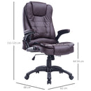 Sedia Poltrona Massaggiante da Ufficio 62x68x121 cm con Riscaldamento in Similpelle Marrone