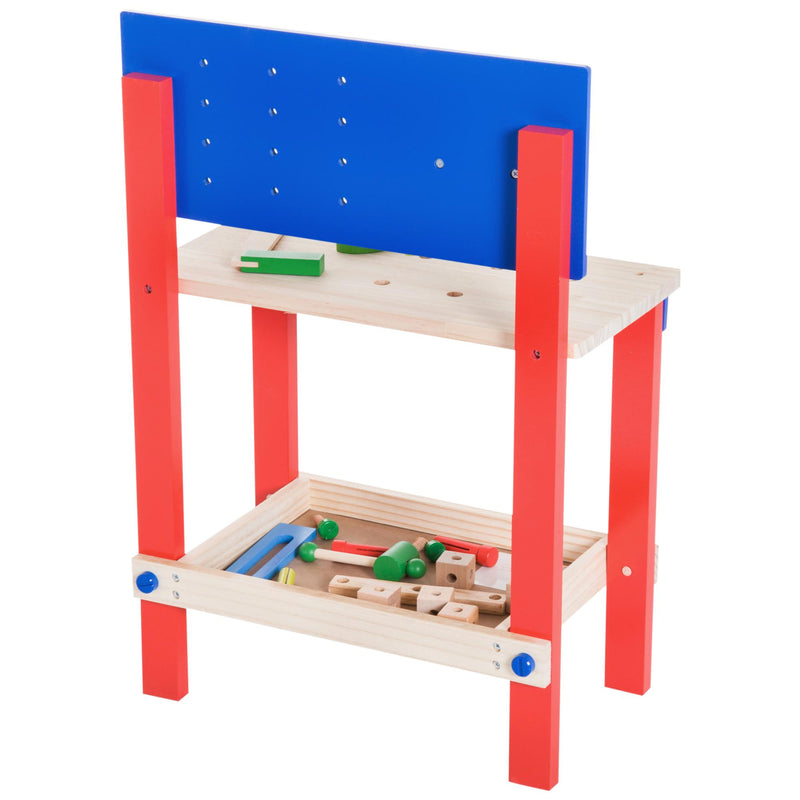Banco da Lavoro Giocattolo in Legno per Bambini con 20 Accessori 
