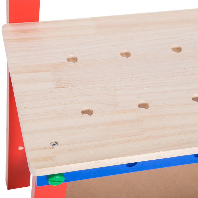 Banco da Lavoro Giocattolo in Legno per Bambini con 20 Accessori 
