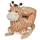 Dondolo per Bambini in Legno Giraffa in Peluche con Suoni 
