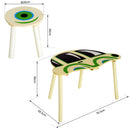 Set Macchinina con Tavolino e 2 Sgabelli per Bambini in Legno 76.5x58.5x46 cm 