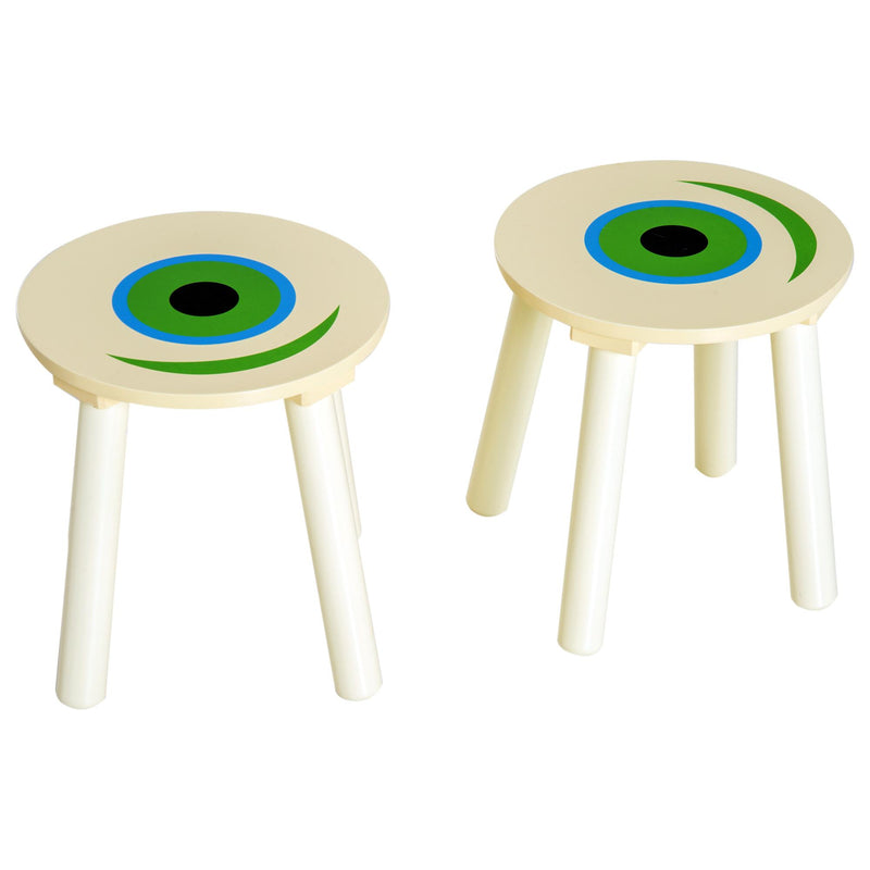 Set Macchinina con Tavolino e 2 Sgabelli per Bambini in Legno 76.5x58.5x46 cm 