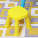 Set Batteria e Pianoforte Giocattolo per Bambini Blu e Giallo 