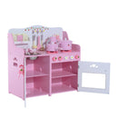 Cucina Giocattolo per Bambini in Legno con Accessori Rosa 60x30x62 cm 