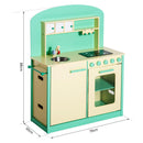 Cucina Giocattolo per Bambini con Accessori in Legno Verde 70x30x88 cm 