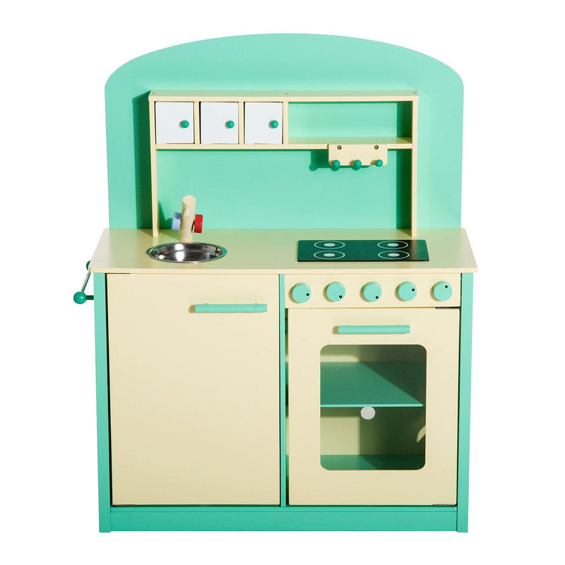 Cucina Giocattolo per Bambini con Accessori in Legno Verde 70x30x88 cm 