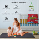 Tappeto Puzzle in EVA per Casa e Palestra Antiscivolo 8 Pezzi con Bordi Nero 63.5x63.5x2 cm 