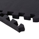 Tappeto Puzzle in EVA per Casa e Palestra Antiscivolo 8 Pezzi con Bordi Nero 63.5x63.5x2 cm 
