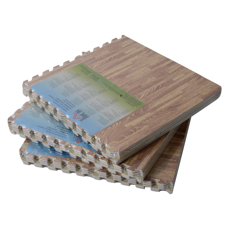 Tappeto Puzzle ad Incastro Effetto Legno in Schiuma EVA 60x60 cm 