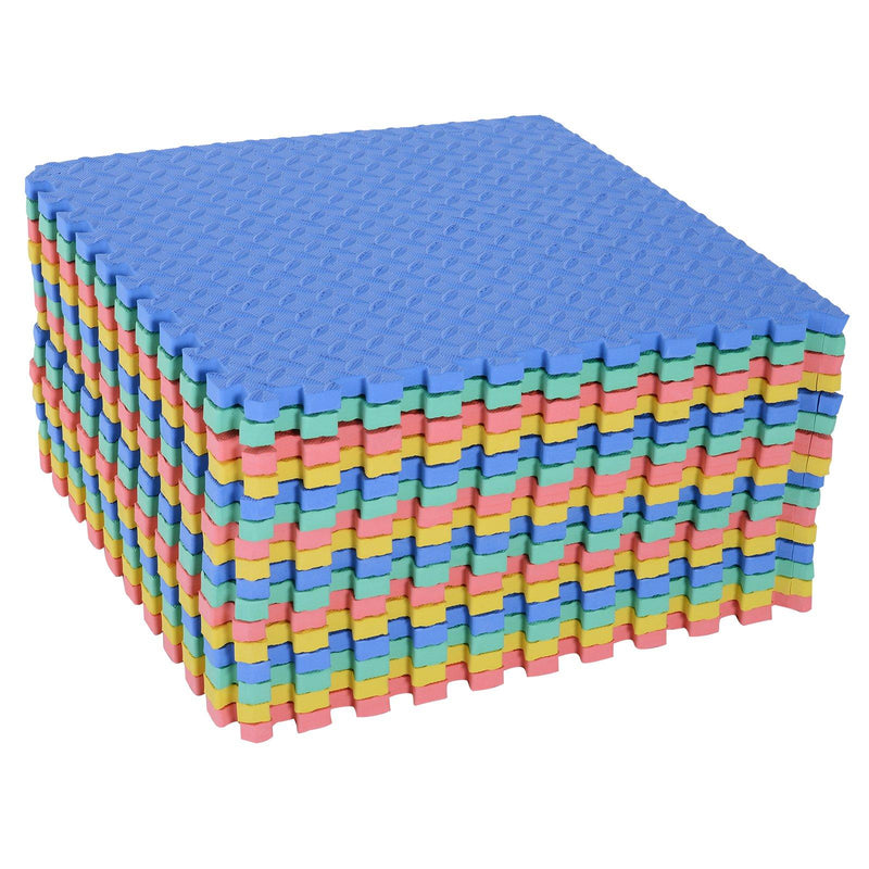 Tappeto Puzzle in EVA per Bambini Antiscivolo 16 Pezzi Multicolori 63.5x63.5x2 cm 