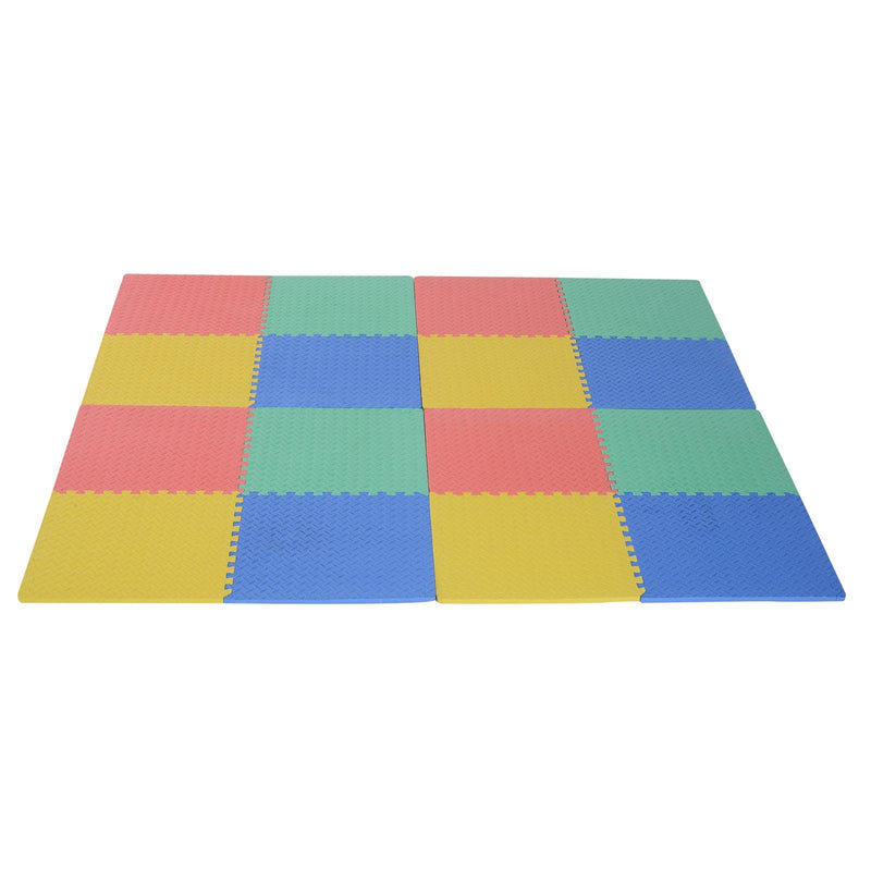 Tappeto Puzzle in EVA per Bambini Antiscivolo 16 Pezzi Multicolori 63.5x63.5x2 cm 