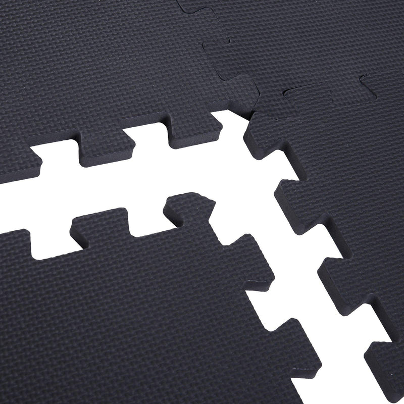 Tappeto Puzzle 32 Pezzi 63x6 cm in EVA Morbido Nero 