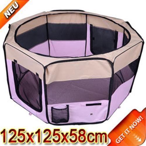 Box per Cani e Gatti Pieghevole Rosa 125x125x58 cm 
