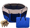 Box per Animali Domestici Pieghevole 125x125x58 cm Blu Scuro 
