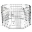 Recinto per Cani Gatti Cuccioli Roditori 8 Pezzi Nero 91x61 cm 