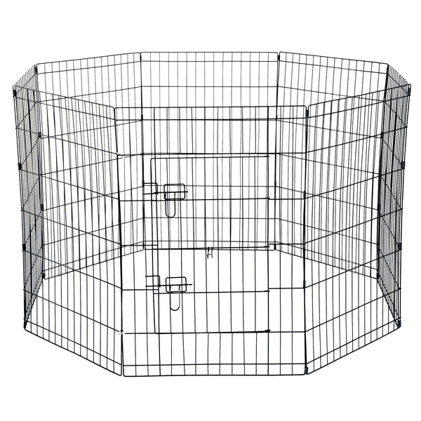 sconto Gehege für Hunde Katzen Welpen Nagetiere 8 Stück Schwarz 91x61 cm