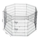 Recinto per Cani Gatti Cuccioli Roditori 8 Pezzi Nero 91x61 cm 