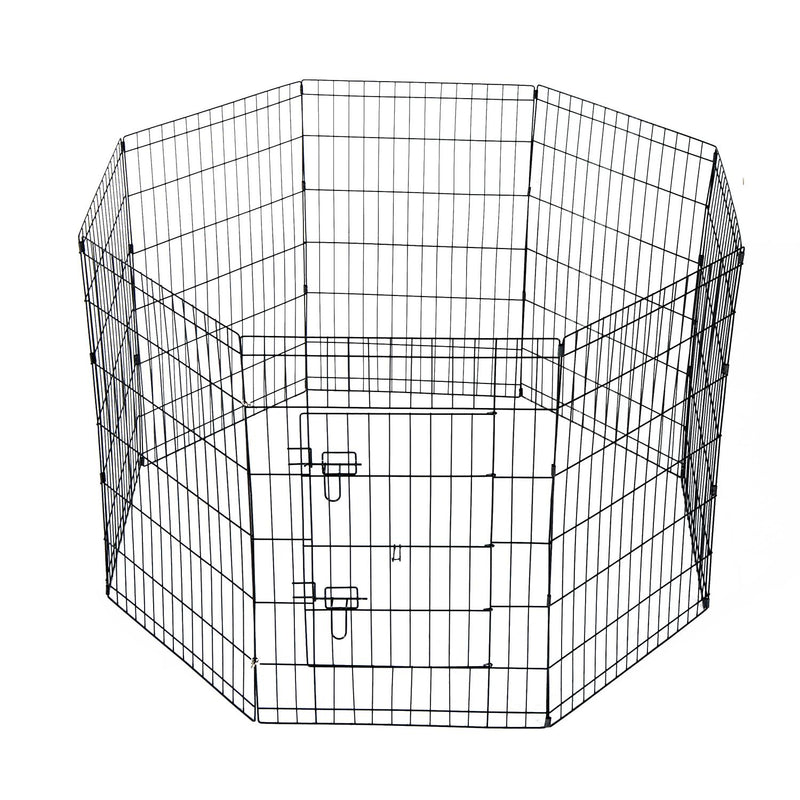 Recinto per Cani Gatti Cuccioli Roditori 8 Pezzi Nero 91x61 cm 