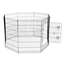 Recinto per Cani Gatti Cuccioli Roditori 8 Pezzi Nero 91x61 cm 