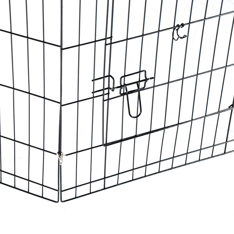 Recinto per Cani Gatti Cuccioli Roditori 8 Pezzi Nero 91x61 cm 