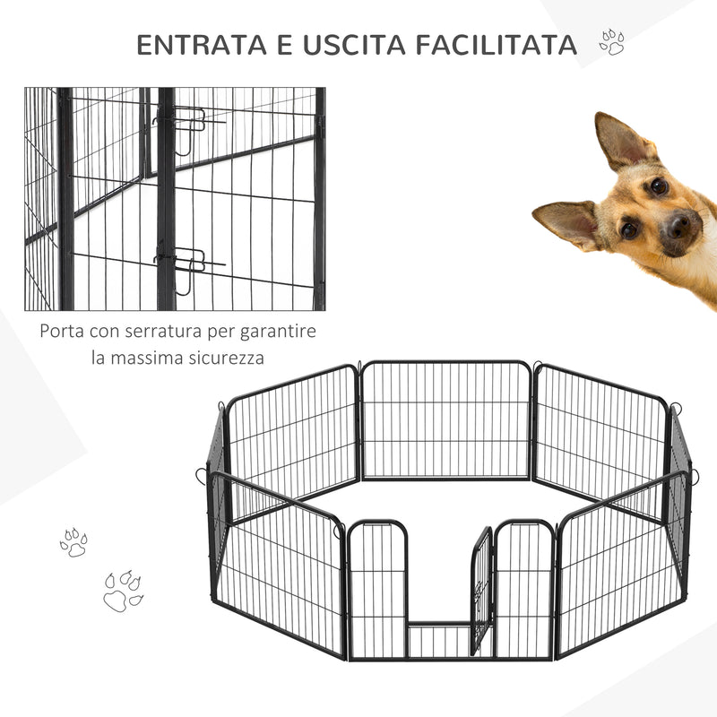 Recinto per Cani Gatti Cuccioli Roditori 8pz 80x60 cm 