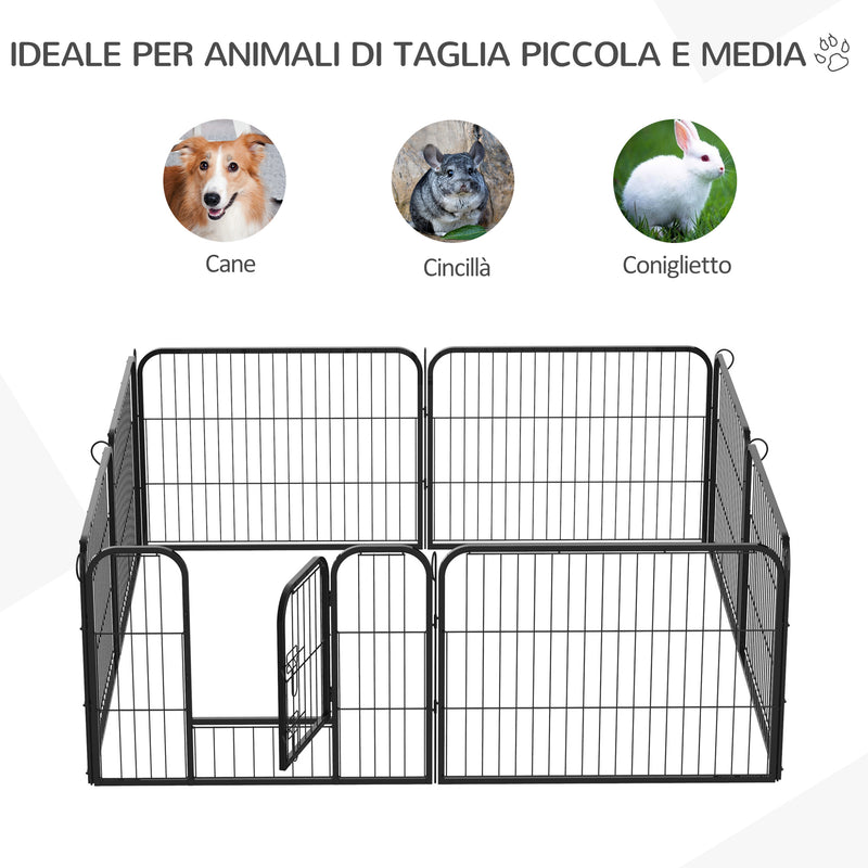 Recinto per Cani Gatti Cuccioli Roditori 8pz 80x60 cm 