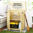 Armadietto da Esterno 74x43x88 cm Capanno Porta Attrezzi con Mensola con 2 Ante in Legno Color Legno      