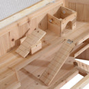 Gabbia per Roditori e Criceti a 2 Ripiani con Tetto Apribile in Legno 115x60x58 cm 