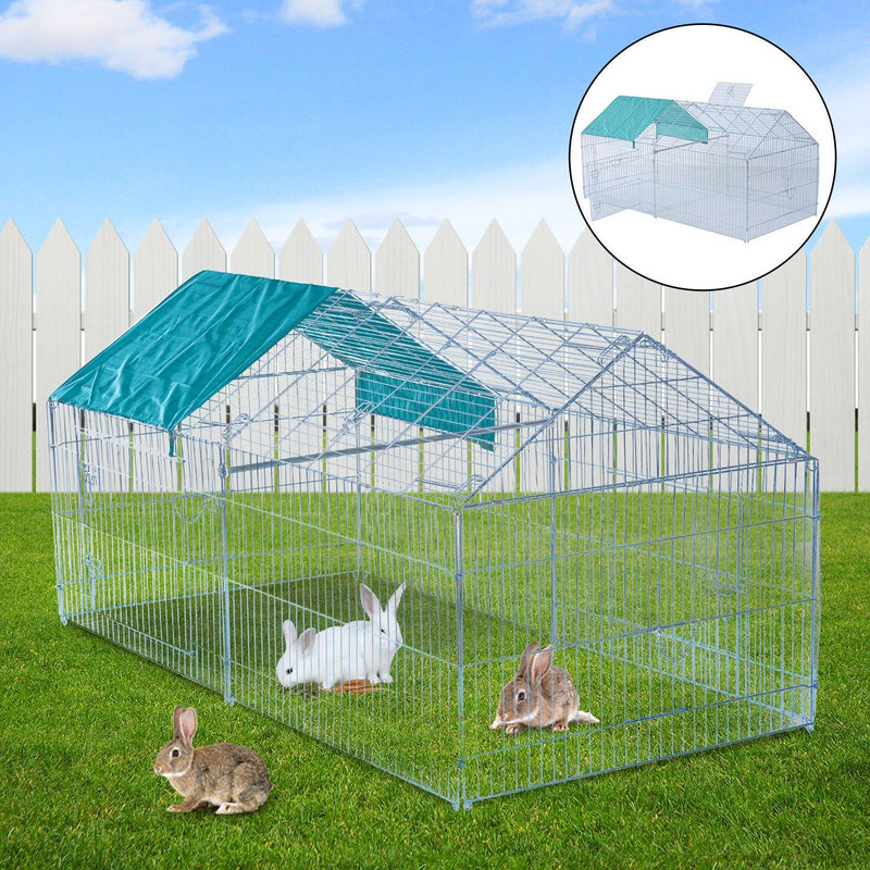 Gabbia Recinto da Esterno per Animali Domestici con Rete Metallica 203x103x98 cm 