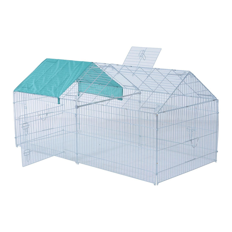 Gabbia Recinto da Esterno per Animali Domestici con Rete Metallica 203x103x98 cm 