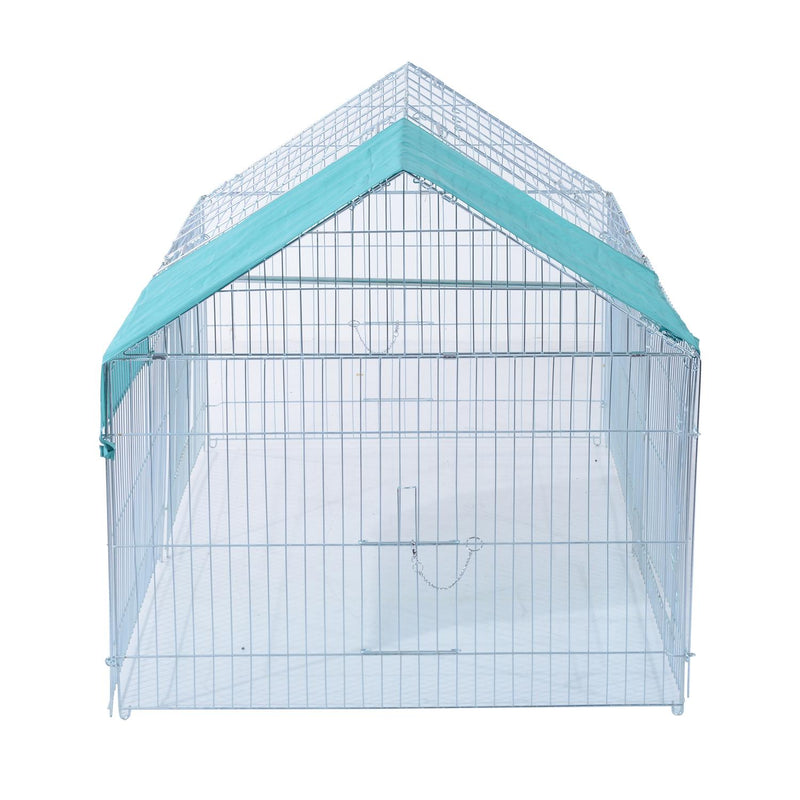 Gabbia Recinto da Esterno per Animali Domestici con Rete Metallica 203x103x98 cm 