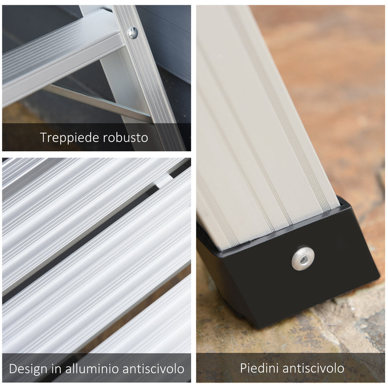 Piattaforma da Lavoro Pieghevole in Lega d'Alluminio 109x40x50 cm 