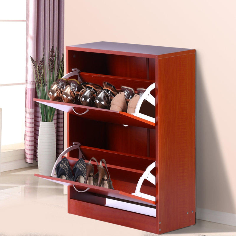 Scarpiera Salvaspazio 12 Paia con Ripiani Regolabili in Legno 60x24x80 cm 