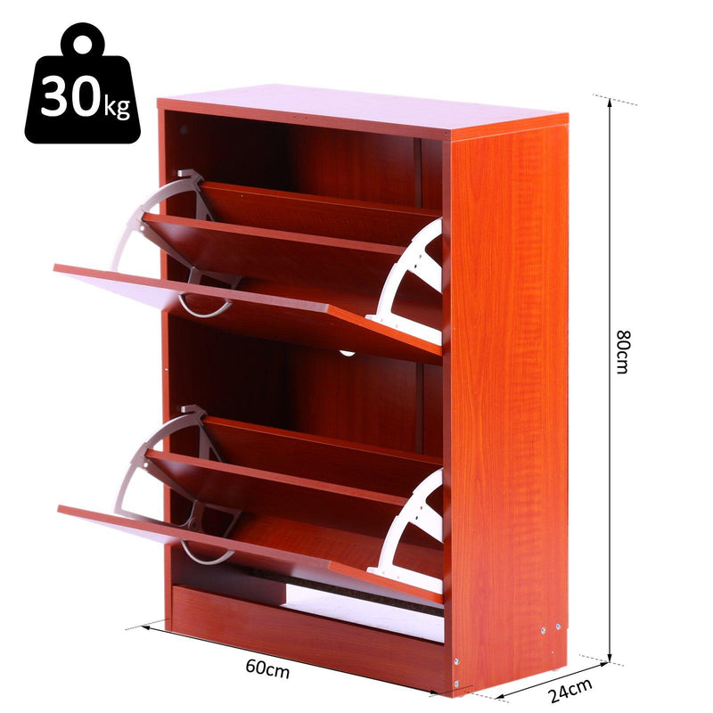 Scarpiera Salvaspazio 12 Paia con Ripiani Regolabili in Legno 60x24x80 cm 