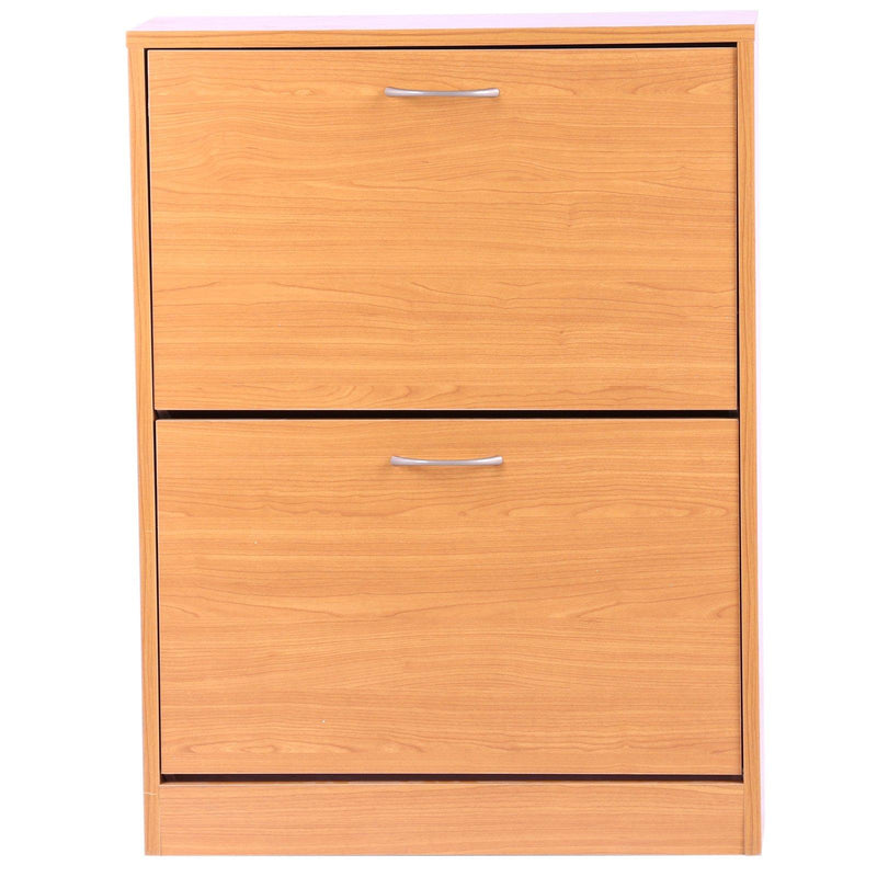 Scarpiera Salvaspazio 2 Cassetti con Ripiani Regolabili in Legno Marrone 60x24x80 cm 